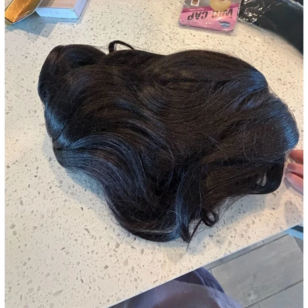 Shake N Go Equal Curtain Bang HD Lace Wig Synthetic Hair Maven 4 Natural Black